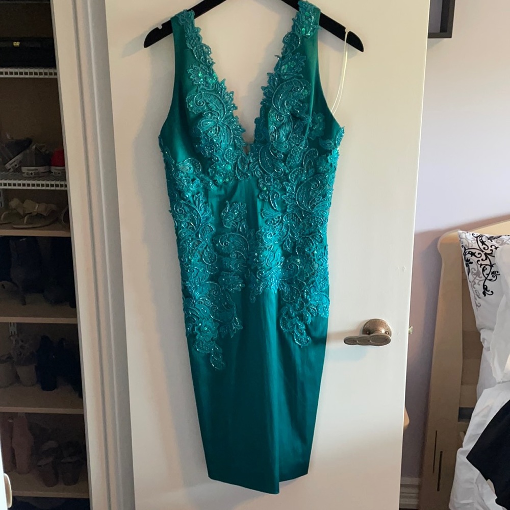 Beautiful Mandalay green/blue midi dress